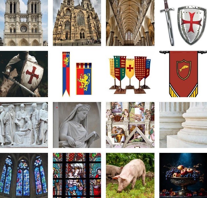 Collage ofMedieval Britain artwork